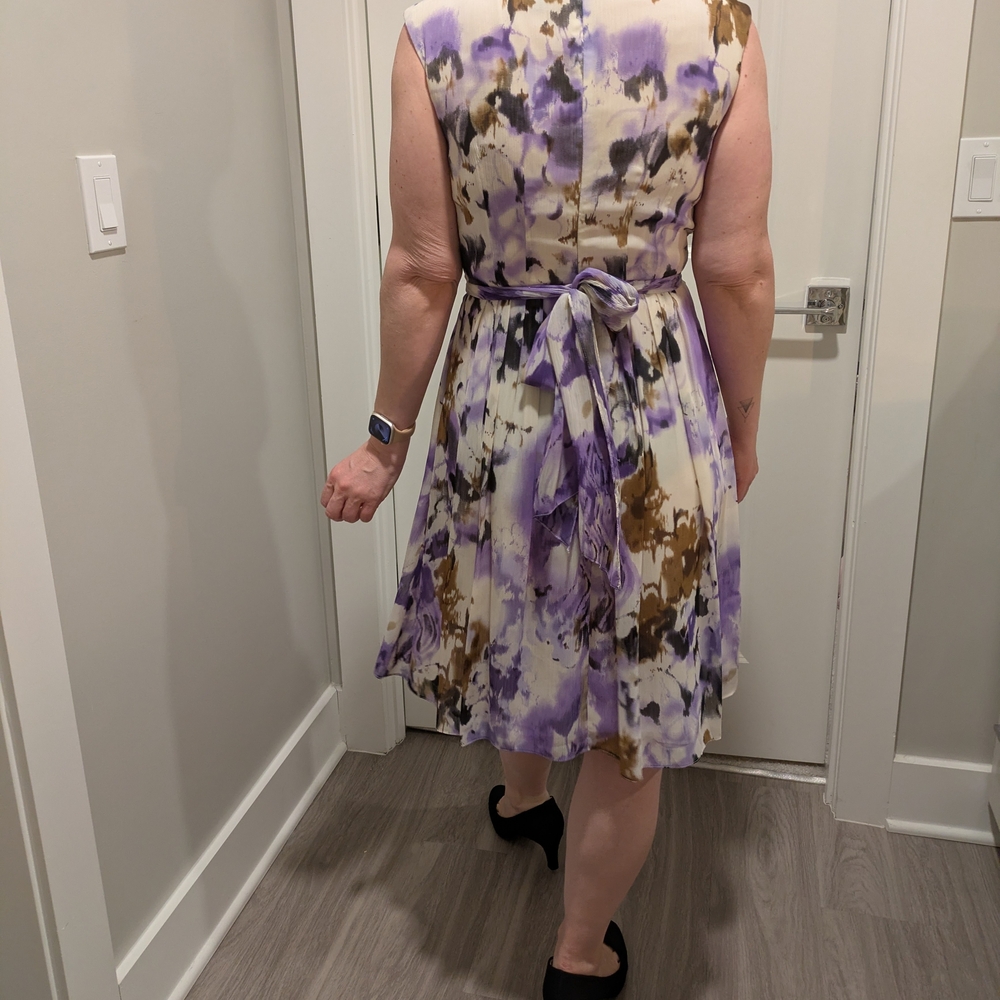 Adrianna Papell Purple and Brown Abstract Party Dress - Picture 2 of 6